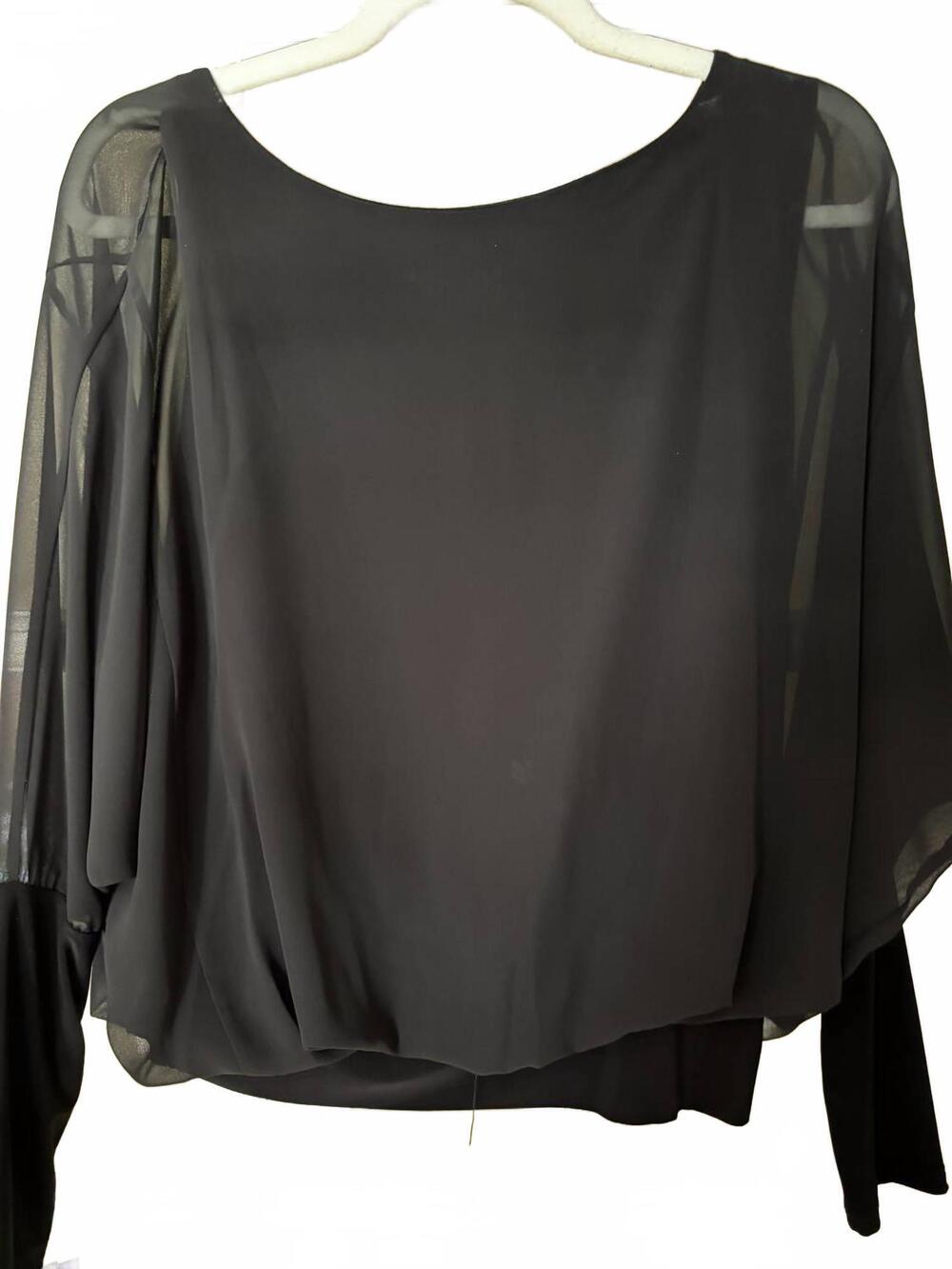 NEW LAST TANGO women's jersie chiffon top in black